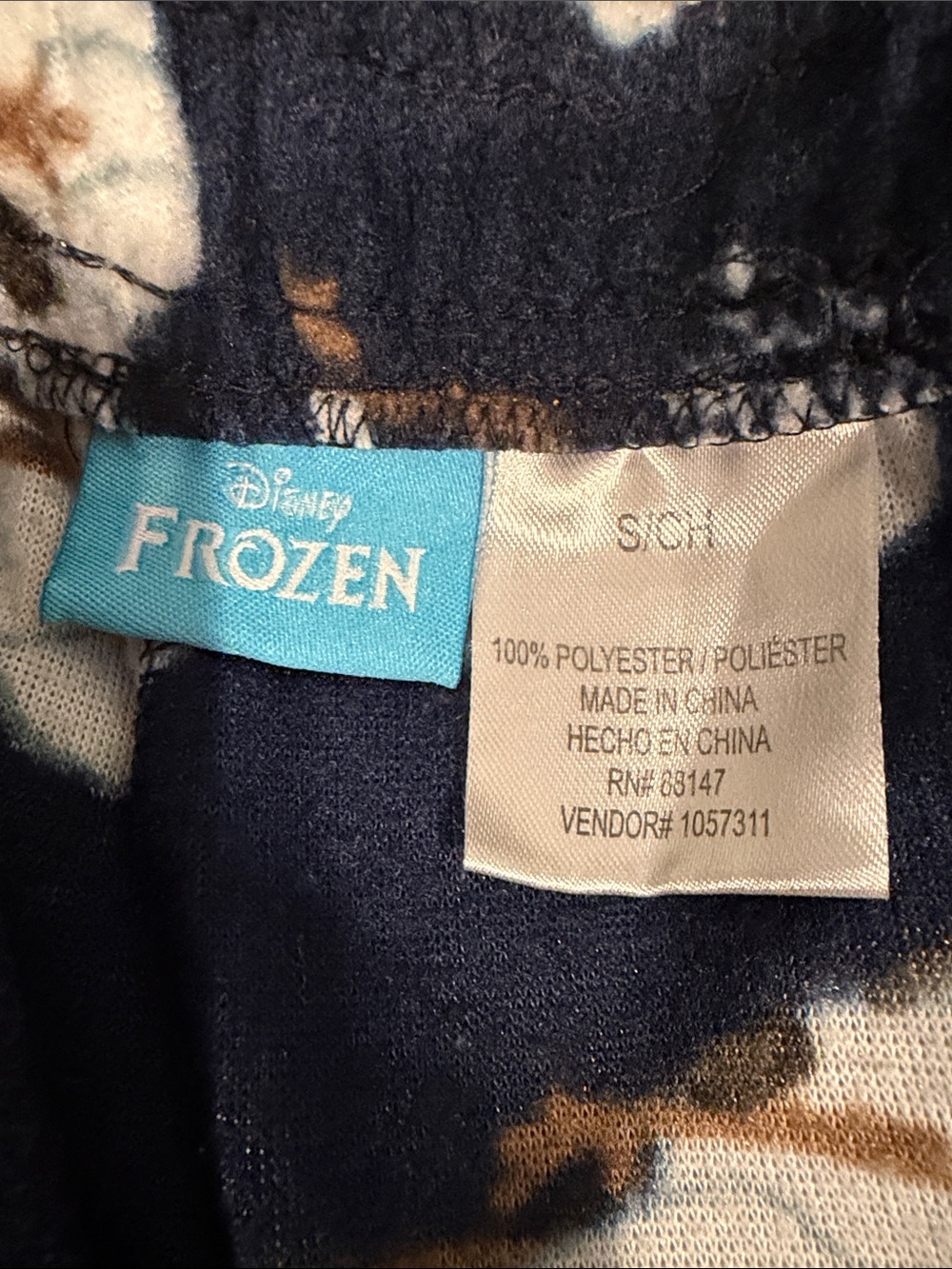 Disney Olaf Navy Blue Fleece Pajama Pants - Picture 3 of 4